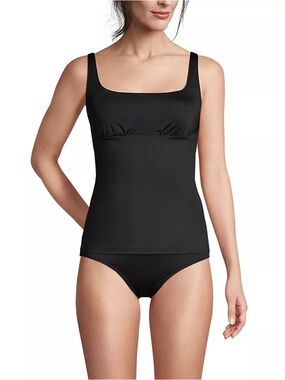 Lands End Women's D-Cup Chlorine Resistant Tummy Control Square Neck Tankini 12D